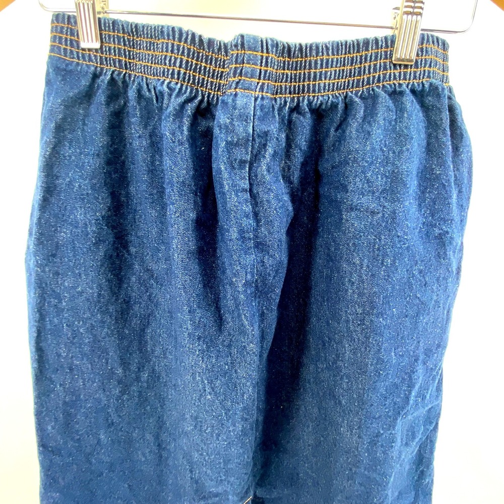 Vintage Lady Blair Denim Skirt Elastic Waist Pockets Dark Wash Knee Length 16PT - Picture 4 of 6
